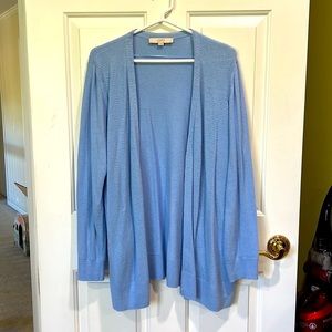LOFT Light Blue Cardigan Sweater with Pockets